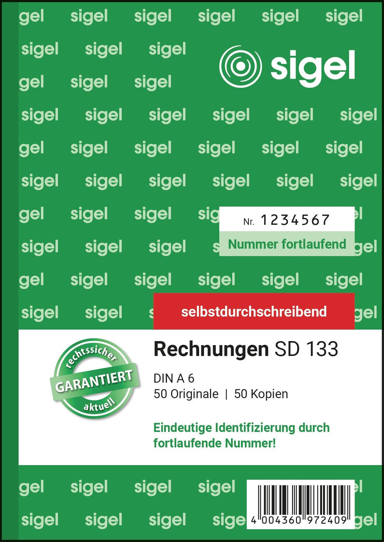 sigel-rechnungsblock-nummeriert-a6-2x50-blatt-selbstdurchschreibend image 1