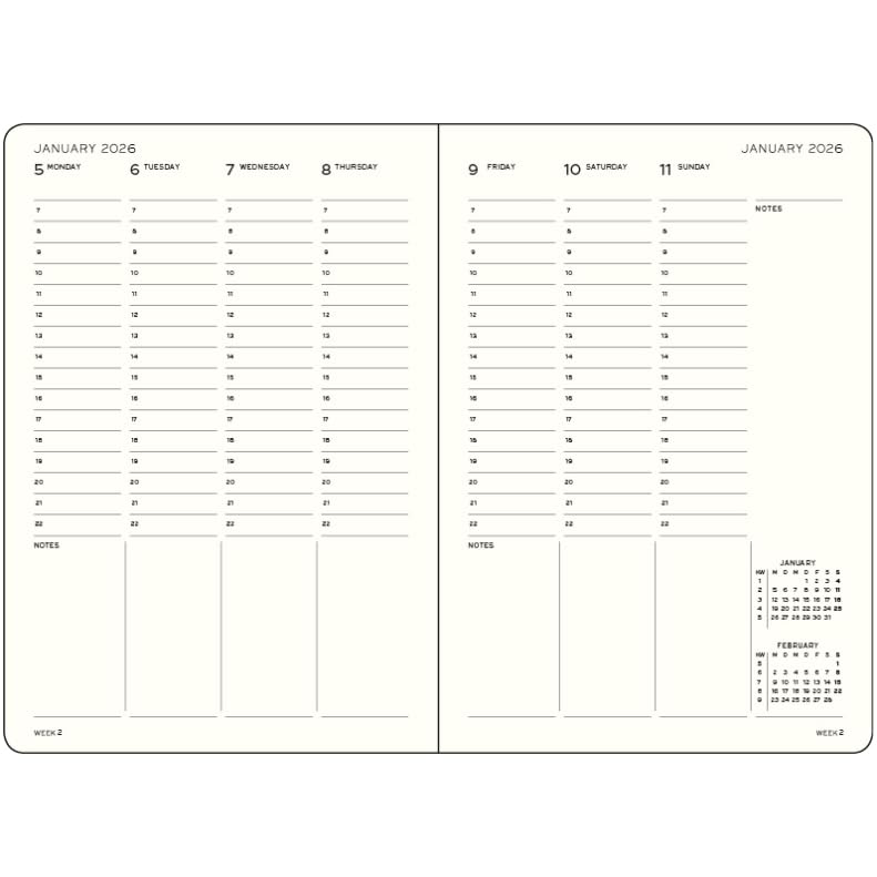 leuchtturm1917-wochenplaner-medium-a5-2026-spring-leaf-englisch image 5