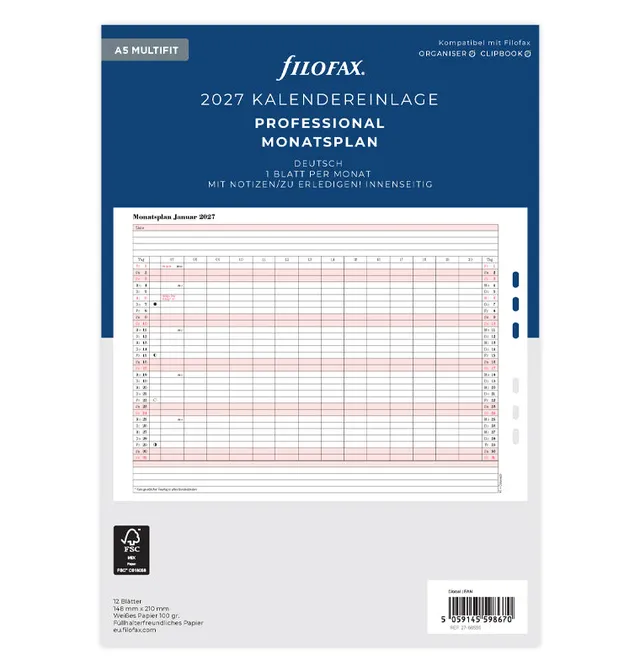 filofax-monatsplaner-deutsch-a5-2027-professional-multifit image 1