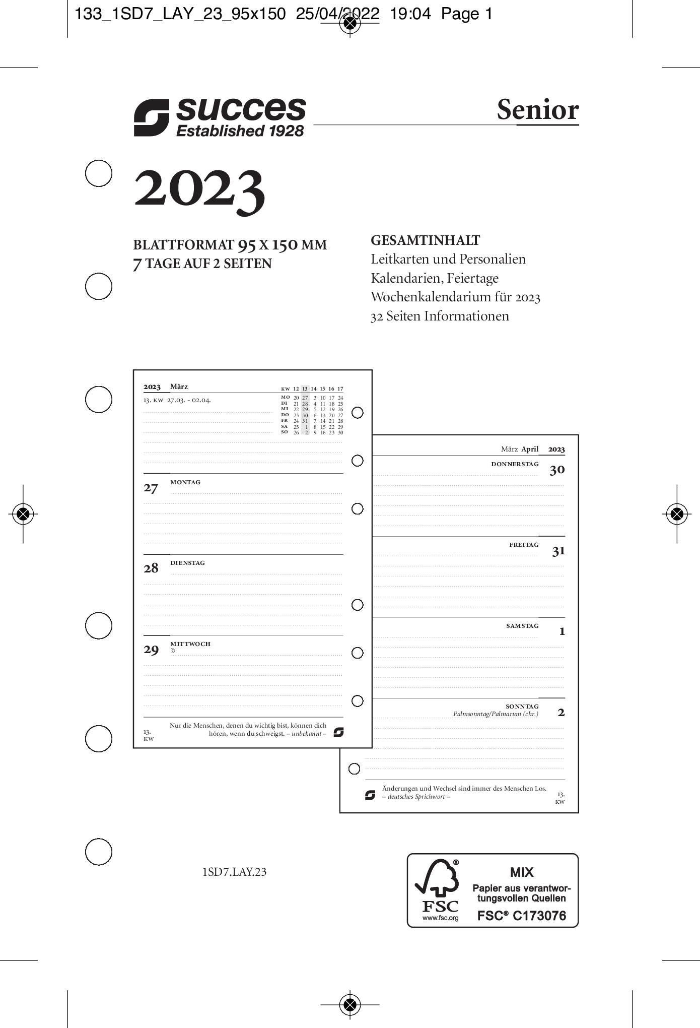 time-system-succes-jahresbox-senior-7-tage-auf-2-seiten-deutsch-2026 image 2