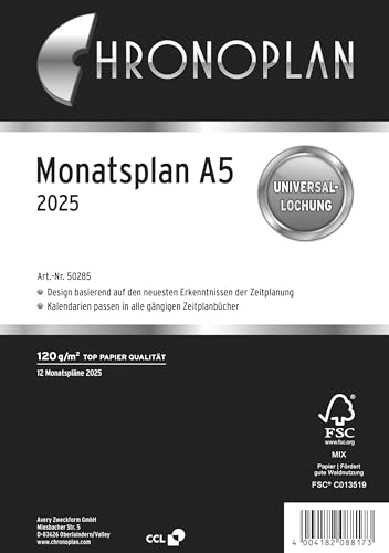 chronoplan-50285-kalendereinlage-2025-monatsplan-a5-wei image 5