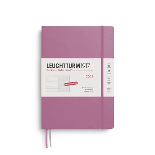 leuchtturm1917-wochenkalender-notizbuch-composition-b5-2026-dusty-rose-deutsch image 2