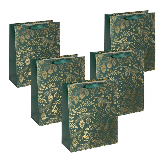 sigel-jolie-premium-geschenkt-ten-goldene-ornamente-gr-n-gro-33x26-cm-5er-set image 1