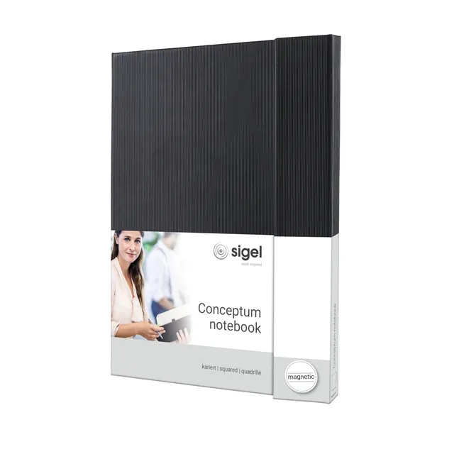 sigel-conceptum-premium-notizbuch-a4-kariert-schwarz-mit-magnetverschluss-2 image 1