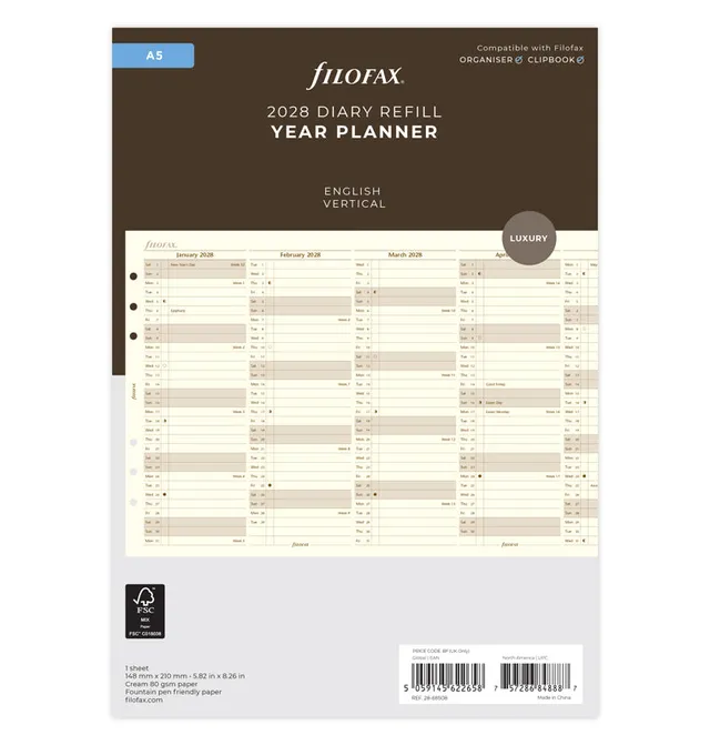 filofax-jahresplaner-englisch-a5-2028-cotton-cream-leporello image 1