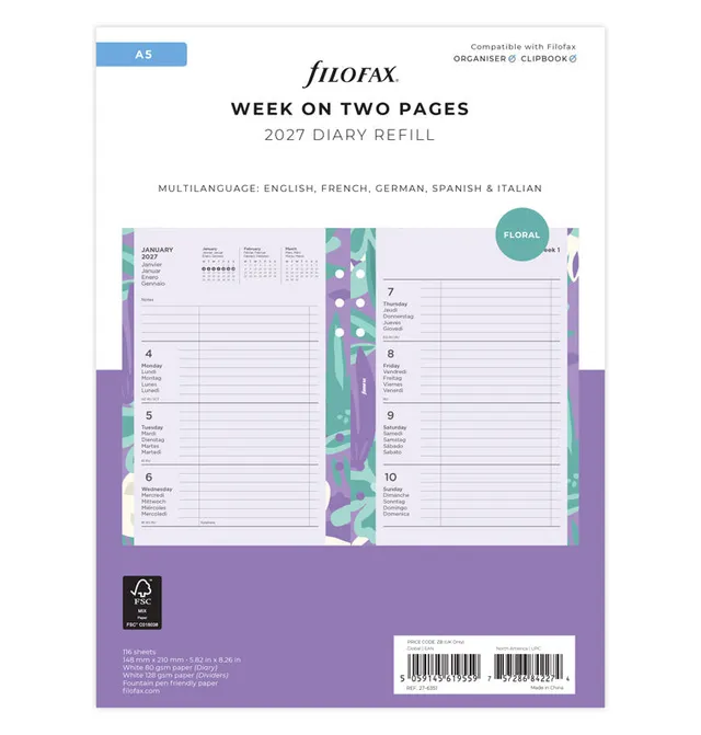 filofax-2027-illustrated-diary-pack-a5-1-woche-2-seiten-multilingual image 1