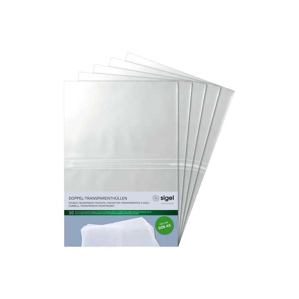 sigel-doppel-transparenth-llen-a5-f-r-speisekartenmappe-50-st-ck-transparent image 1