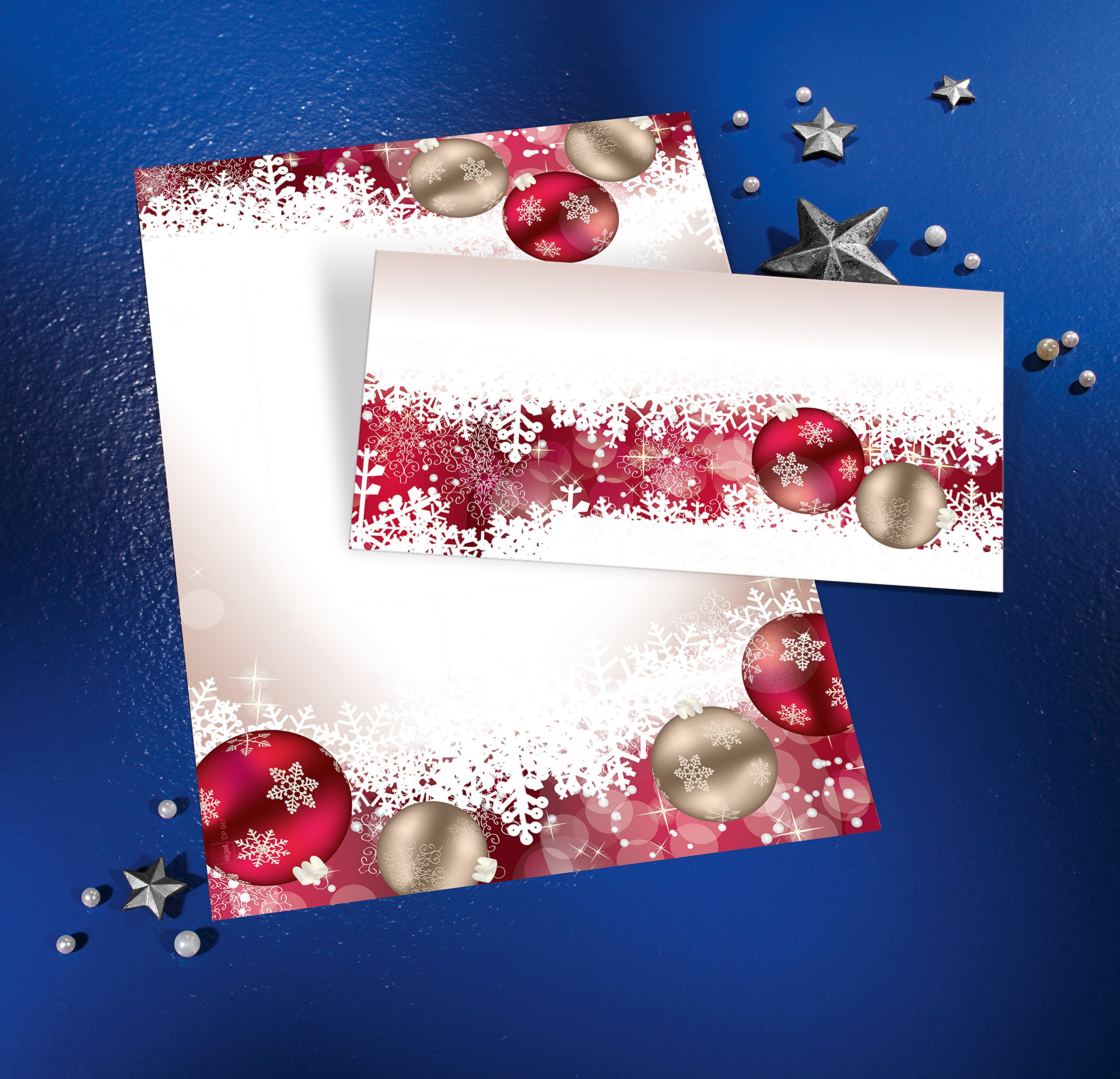 sigel-weihnachtsbriefpapier-frozen-a4-90g-100-blatt-rotgold image 3