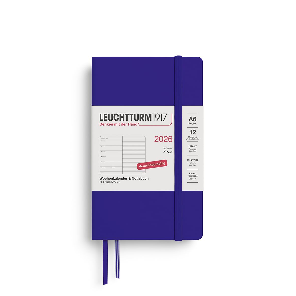 leuchtturm1917-wochenkalender-notizbuch-pocket-a6-2026-ink-deutsch-softcover image 1