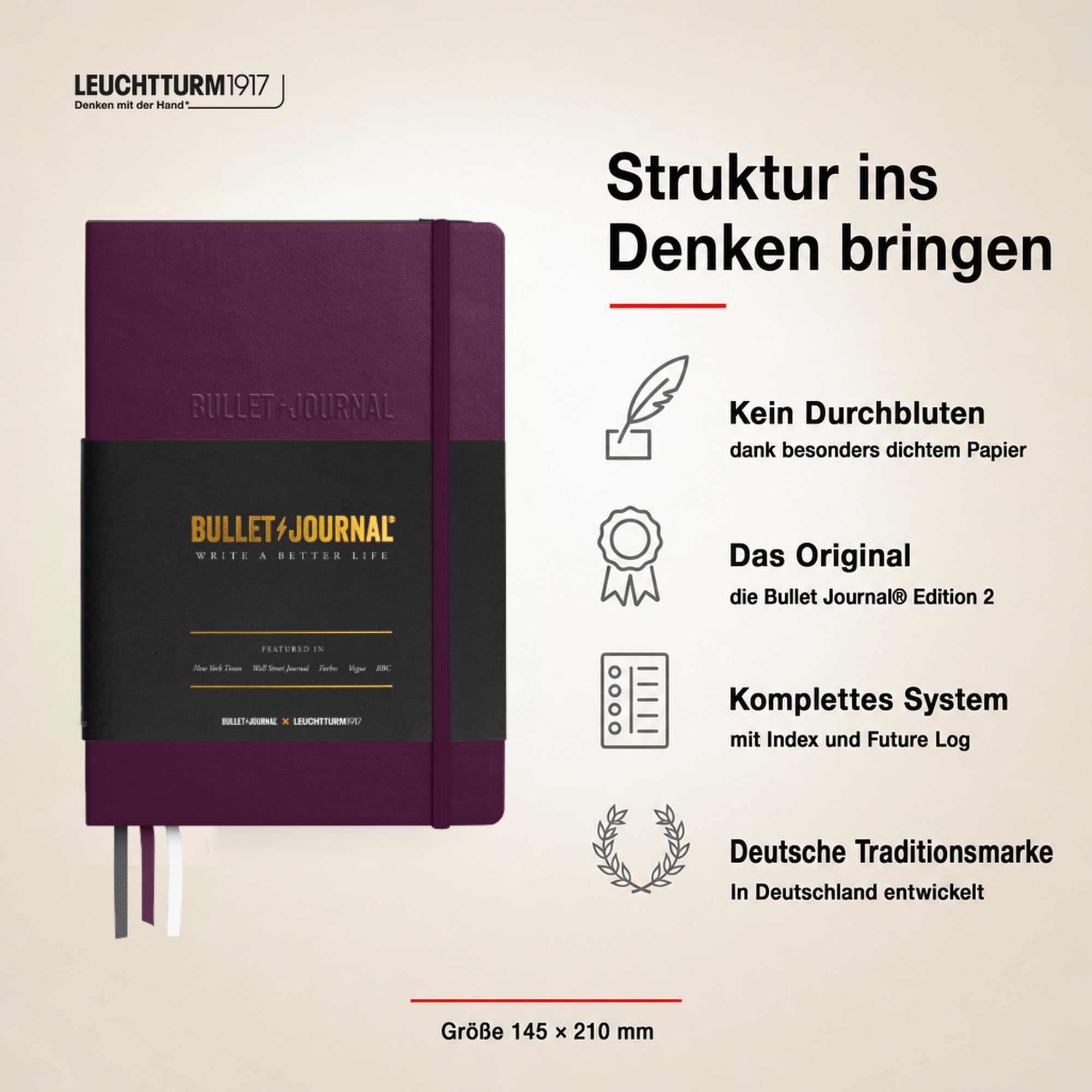 leuchtturm1917-bullet-journal-edition-2-a5-dotted-purple26-hardcover image 2
