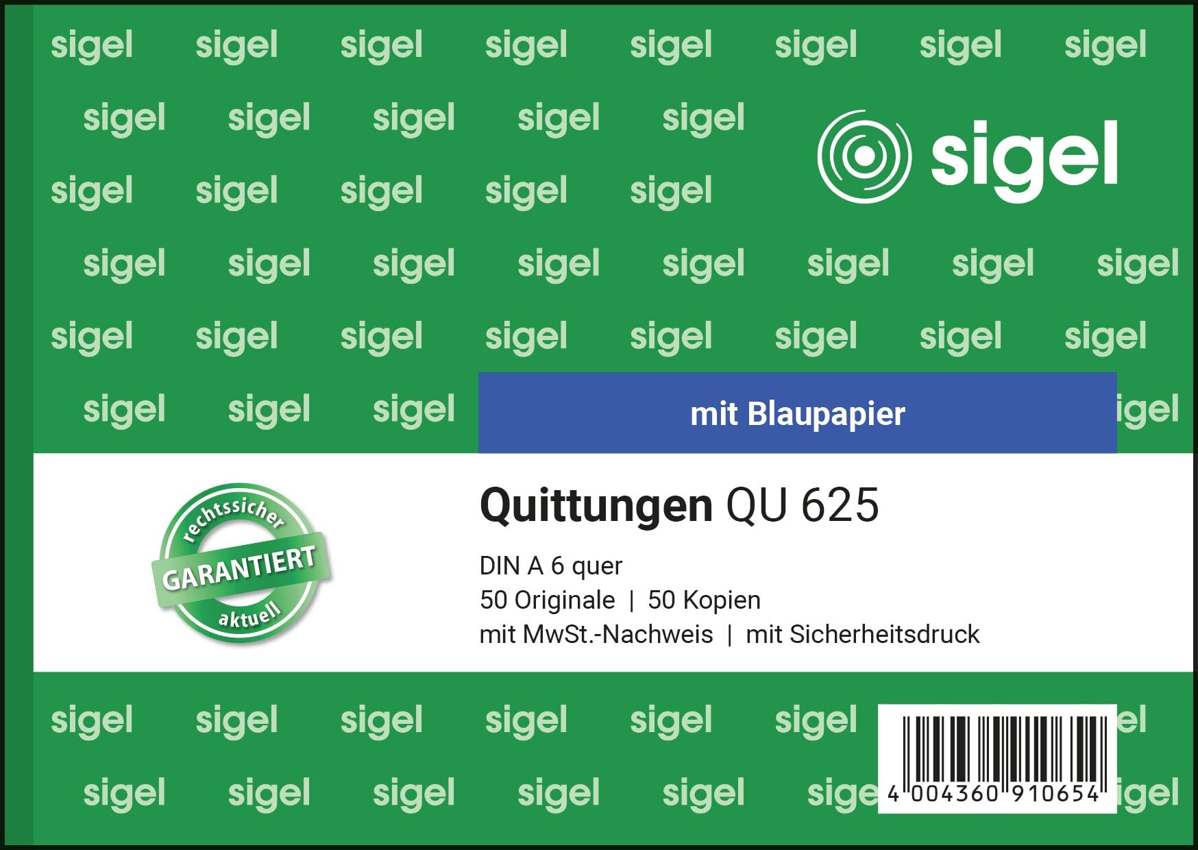 sigel-qu625-quittungsblock-a6-quer-quittungsbuch-mit-mwst-nachweis image 1
