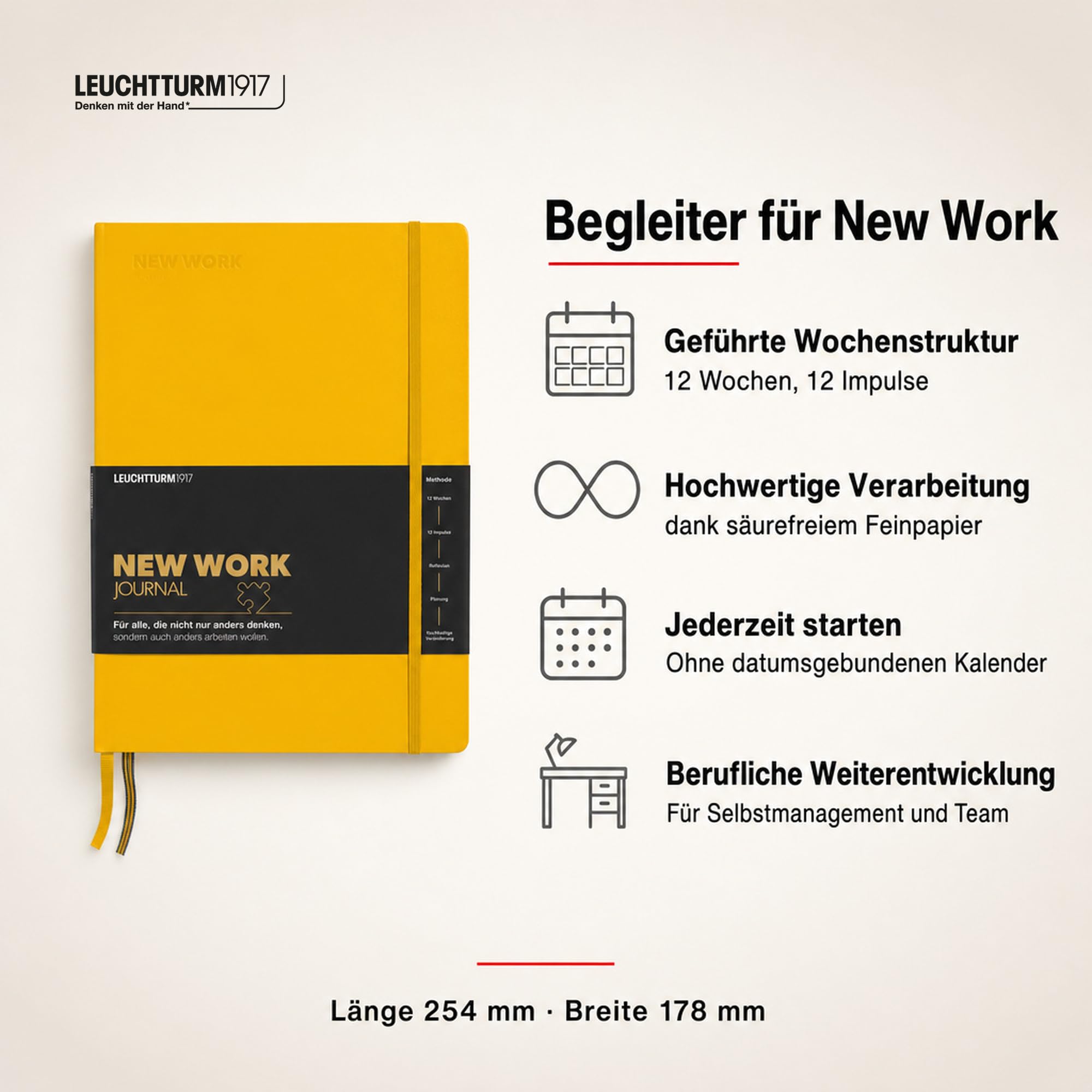 leuchtturm1917-new-work-journal-b5-12-wochen-programm-sunflower image 2