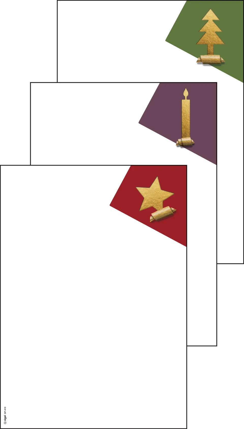 sigel-weihnachtsbriefpapier-cut-out-stil-a4-25-blatt-wei-gold image 1