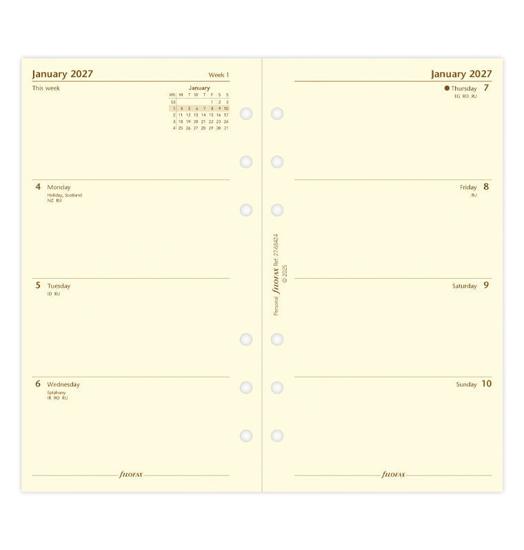 filofax-personal-kalendereinlagen-2027-1-woche-2-seiten-englisch-cotton-cream image 4