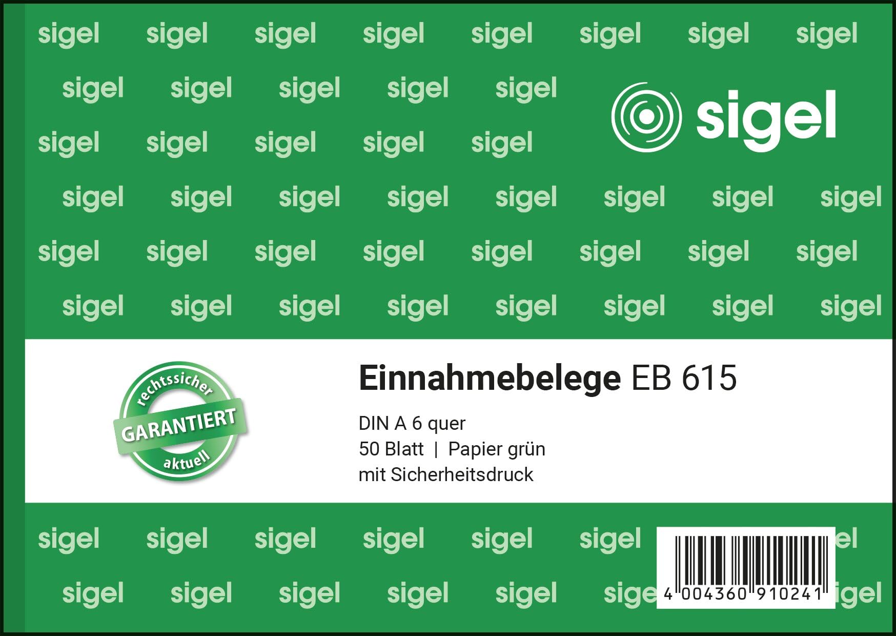 sigel-eb615-einnahmebelege-a6-quer-50-blatt image 1