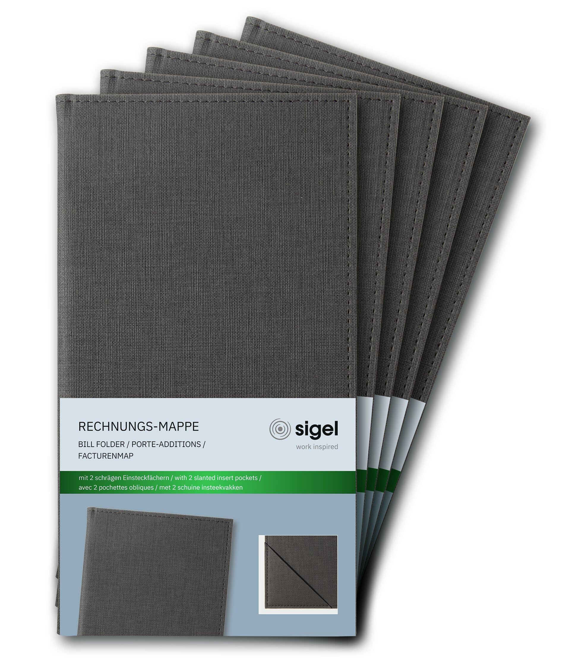 sigel-rechnungsmappe-13-x-23-cm-anthrazit-leinenstruktur-pu image 8