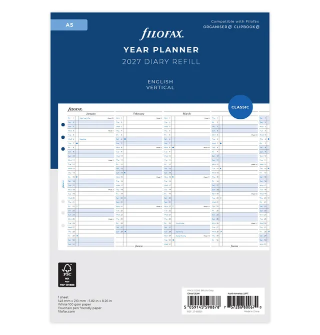 filofax-jahresplaner-2027-a5-englisch-leporello image 1