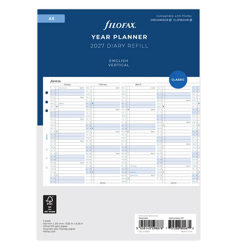 filofax-jahresplaner-2027-a5-englisch-leporello image 1