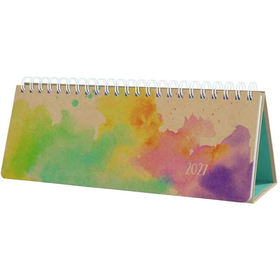 sigel-jolie-tischkalender-2027-querformat-rainbow-flow-gelb-lila image 1
