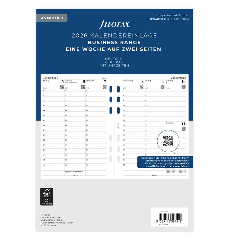 filofax-kalendereinlage-2026-a5-1-woche-2-seiten-deutsch image 1