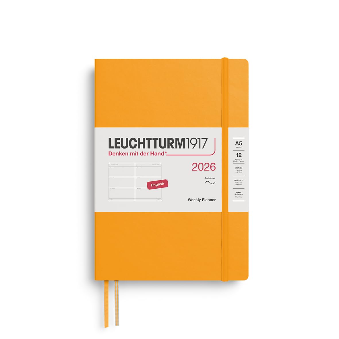 leuchtturm1917-wochenkalender-medium-a5-2026-rising-sun-englisch-softcover image 1