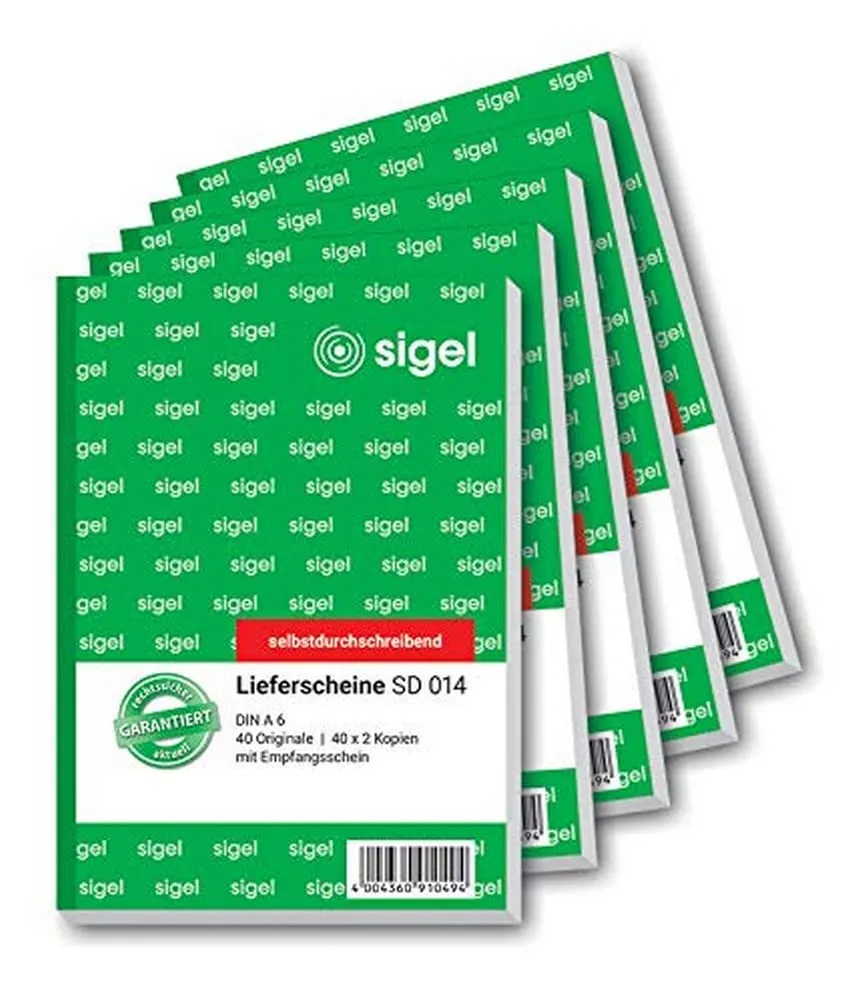 sigel-lieferschein-a6-selbstdurchschreibend-5-x-40-blatt-3x40-blatt-set image 1