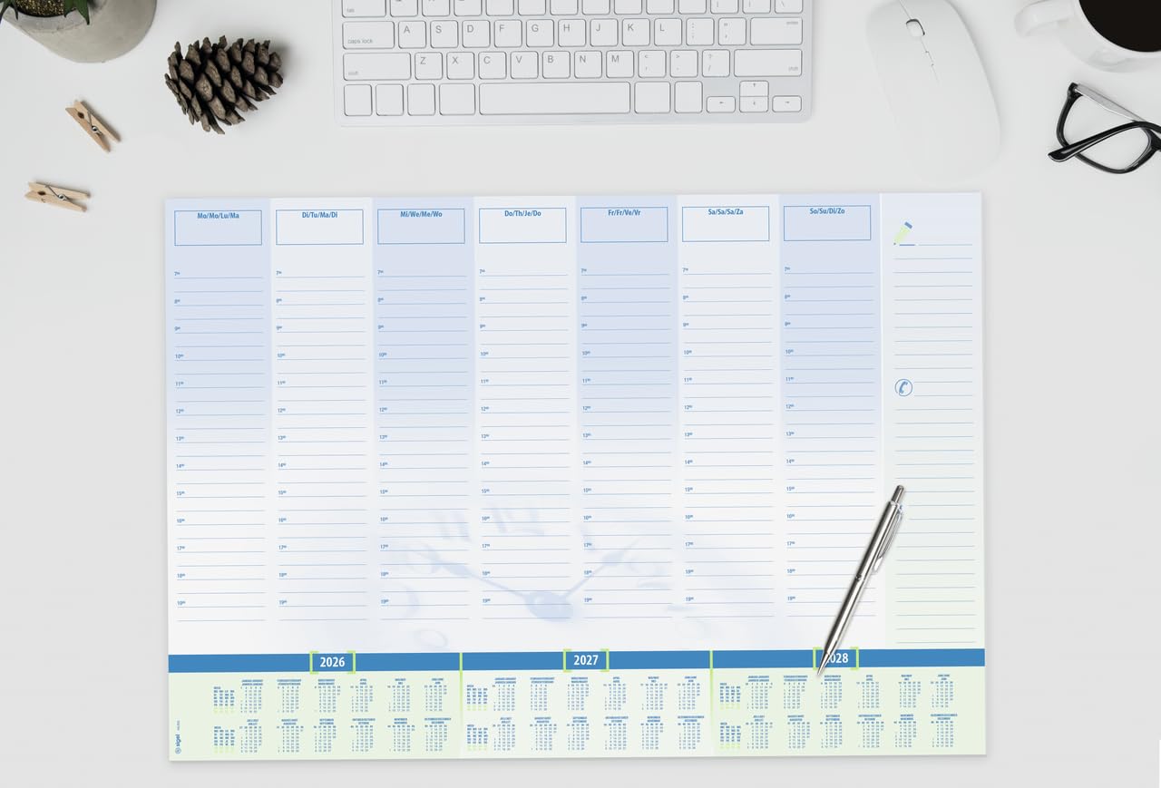 sigel-papier-schreibtischunterlage-time-din-a2-kalender-2026-2028-tagesplan image 2