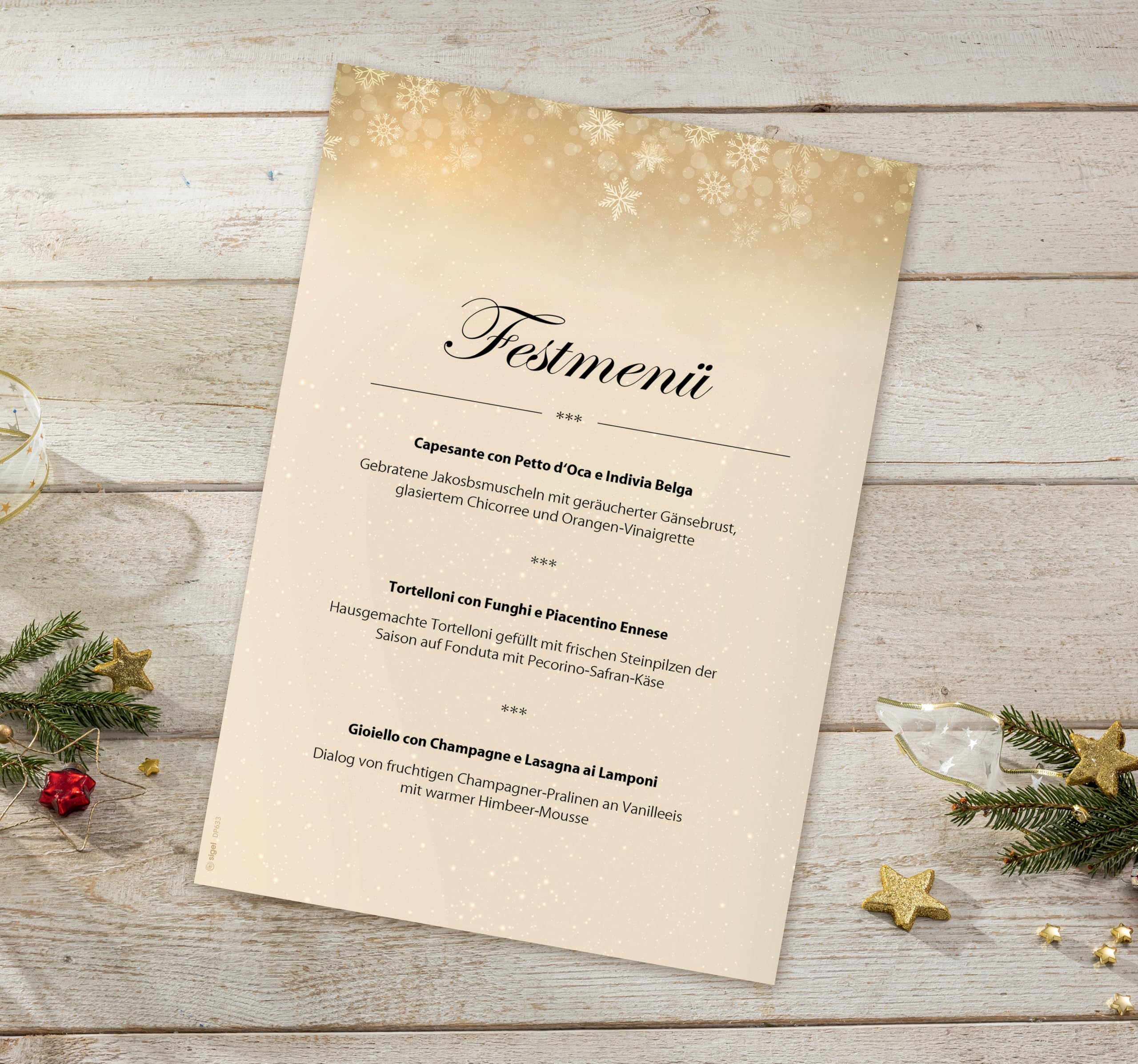 sigel-weihnachtsbriefpapier-golden-christmas-night-a4-25-blatt image 3