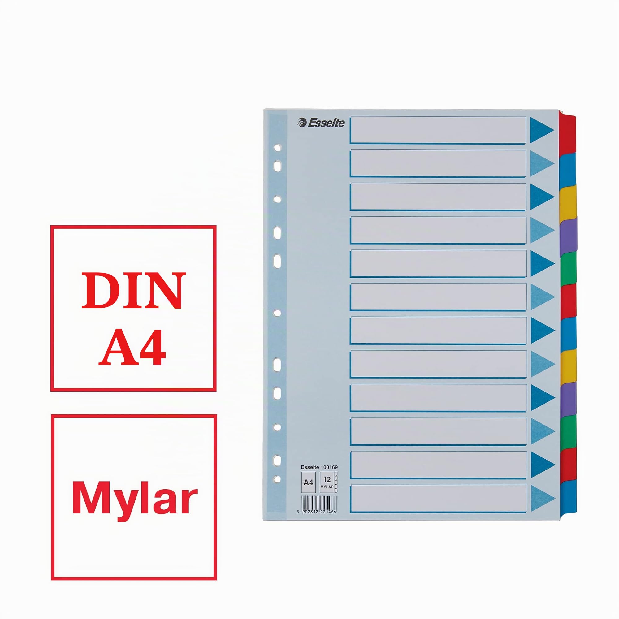 esselte-register-f-r-a4-deckblatt-und-12-trennbl-tter-mit-taben-blau-mehrfarbig- image 2