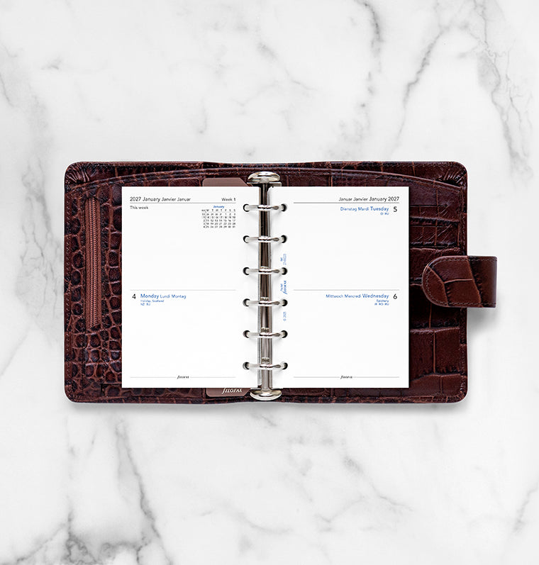 filofax-2027-pocket-kalendereinlage-2-tage-1-seite-multilingual-diary-refill image 3