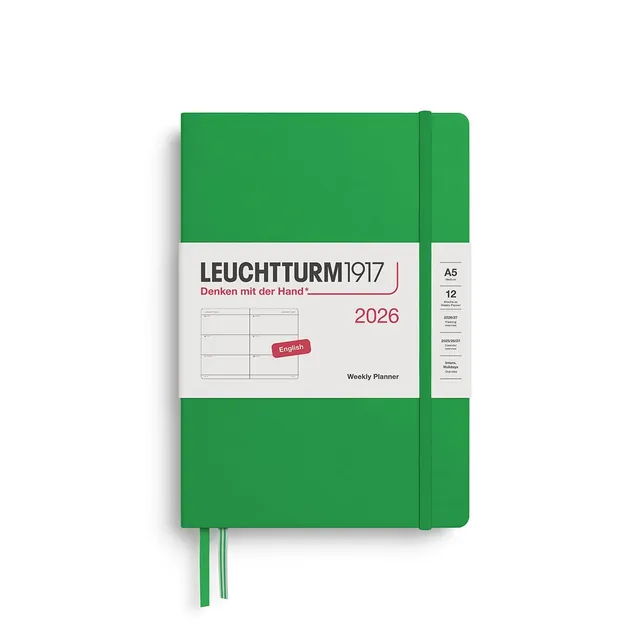 leuchtturm1917-wochenkalender-medium-a5-2026-spring-leaf-englisch-hardcover image 1