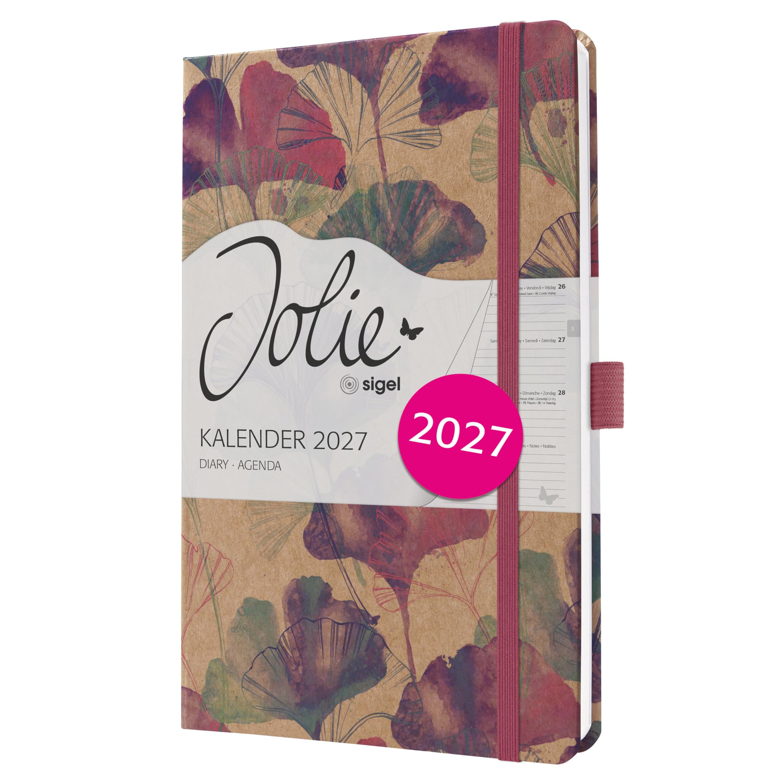 sigel-jolie-wochenkalender-2027-a5-dancing-leaves-hardcover-kraftpapier image 6