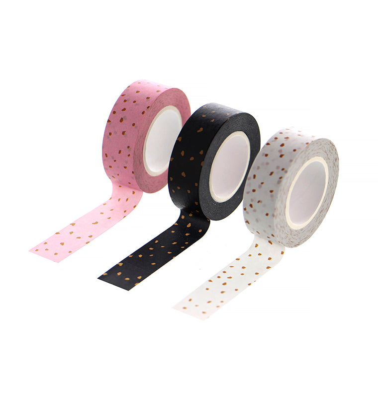 filofax-confetti-washi-tape-set-3er-set-charcoal-pink-white image 2