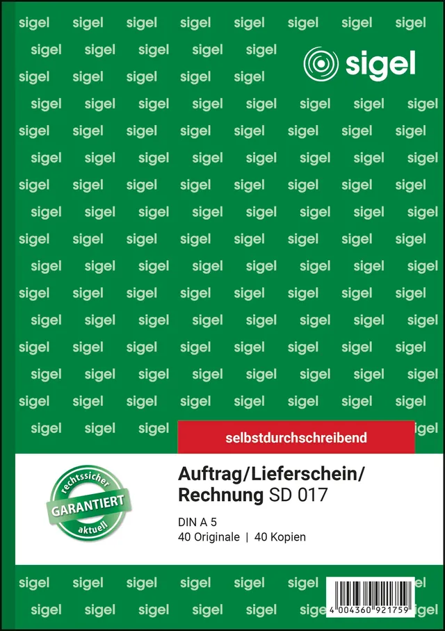 sigel-kombinationsbuch-auftrag-lieferschein-rechnung-a5-selbstdurchschreibend image 1