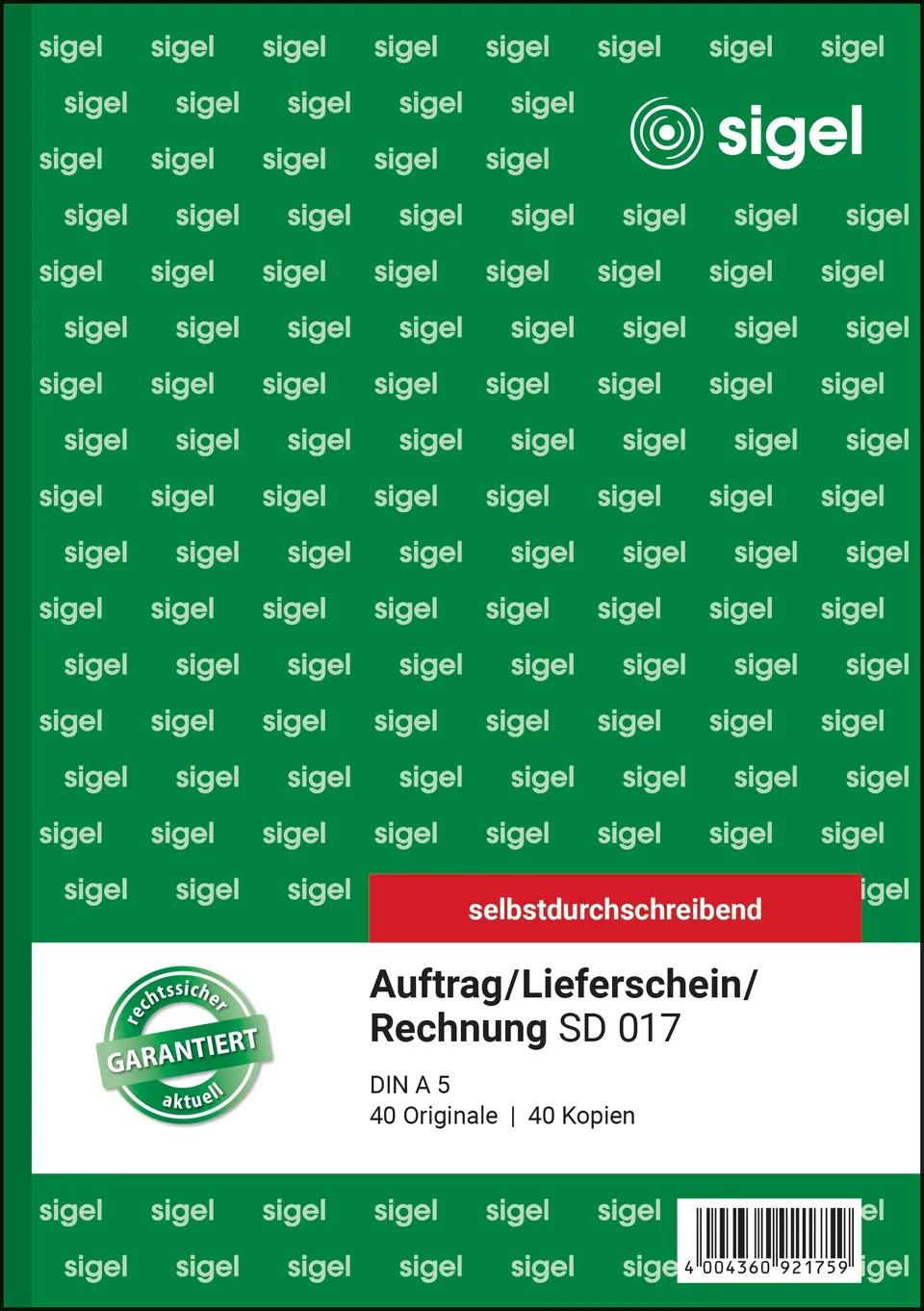 sigel-kombinationsbuch-auftrag-lieferschein-rechnung-a5-selbstdurchschreibend image 1