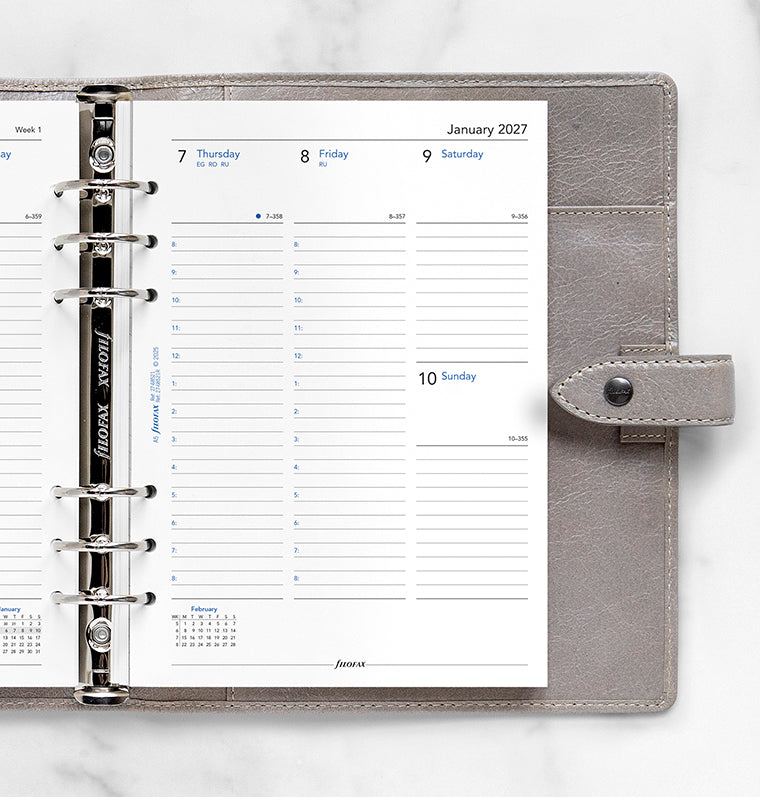 filofax-kalendereinlage-1-woche-2-seiten-englisch-a5-2027-mit-uhrzeit image 2