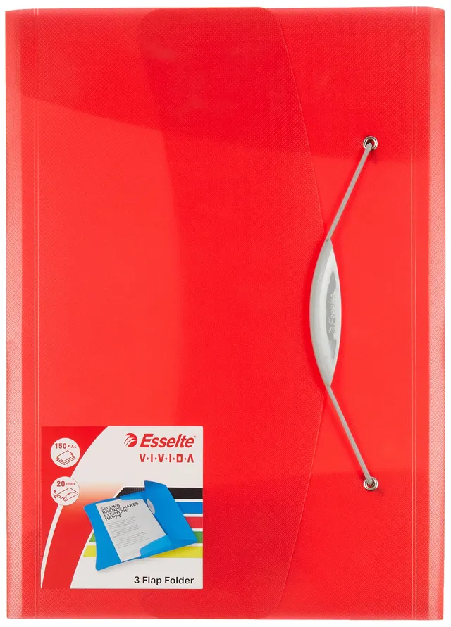 esselte-624042-vivida-dokumentenmappe-a4-pp-rot-mit-gummizug image 1