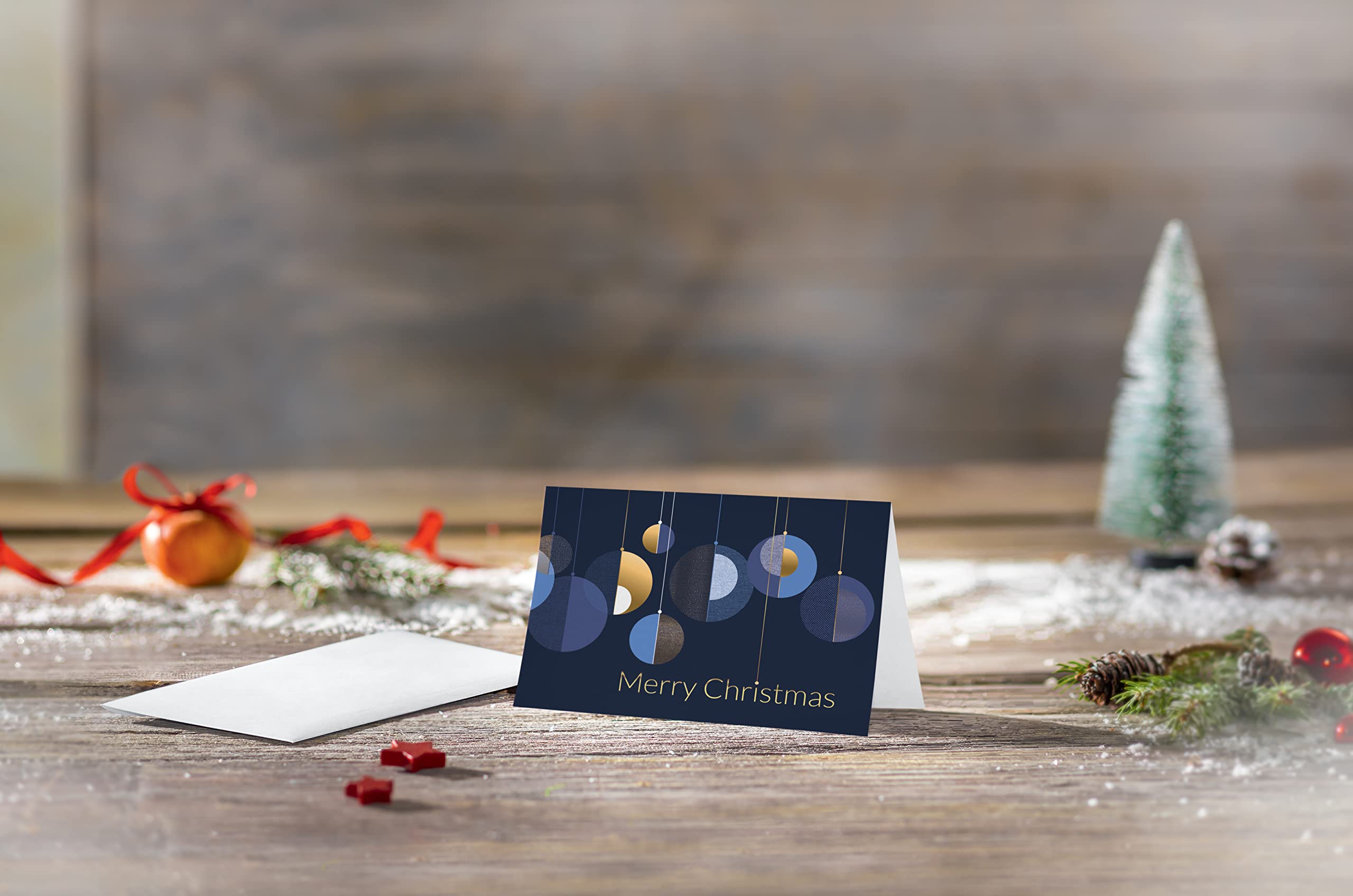 sigel-weihnachtskarten-grafische-weihnachtskugeln-a6-25-st-ck image 2