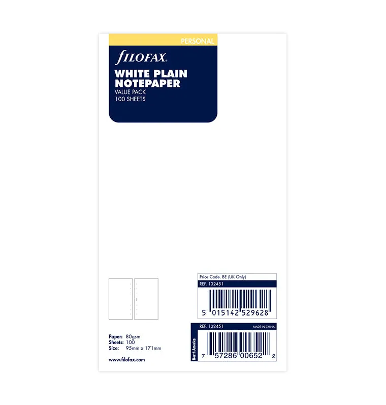filofax-notizpapier-wei-blanko-vorteilspack-personal-100-blatt image 1