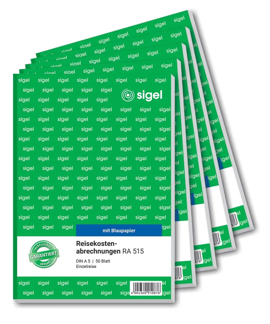 sigel-ra515-5-reisekostenabrechnung-f-r-einzelreisen-a5-5er-pack-50-blatt image 1