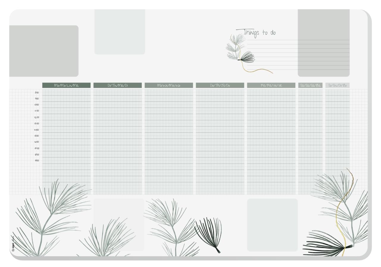 sigel-papier-schreibtischunterlage-din-a2-wochenplan-undatiert-30-blatt image 1