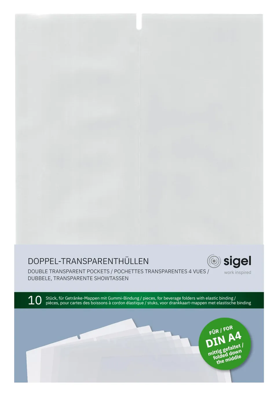 sigel-doppel-transparenth-llen-f-r-getr-nkemappe-1-2-a4-10-st-ck image 1
