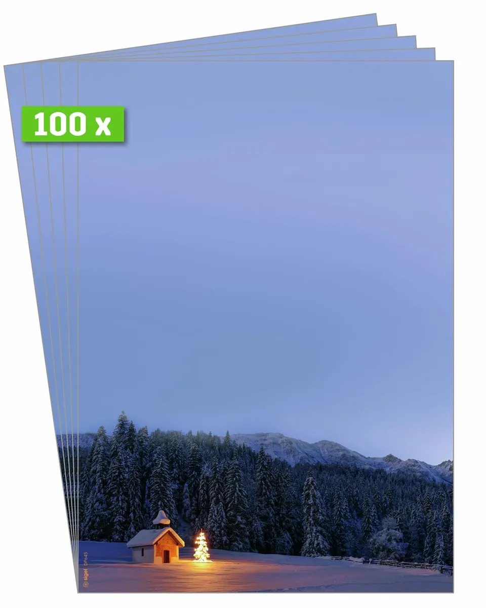 sigel-weihnachtsbriefpapier-christmas-chapel-a4-100-blatt image 1