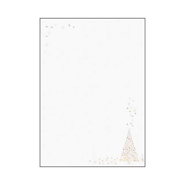 sigel-weihnachtsbriefpapier-golden-tree-a4-100-blatt-mit-goldpr-gung image 1