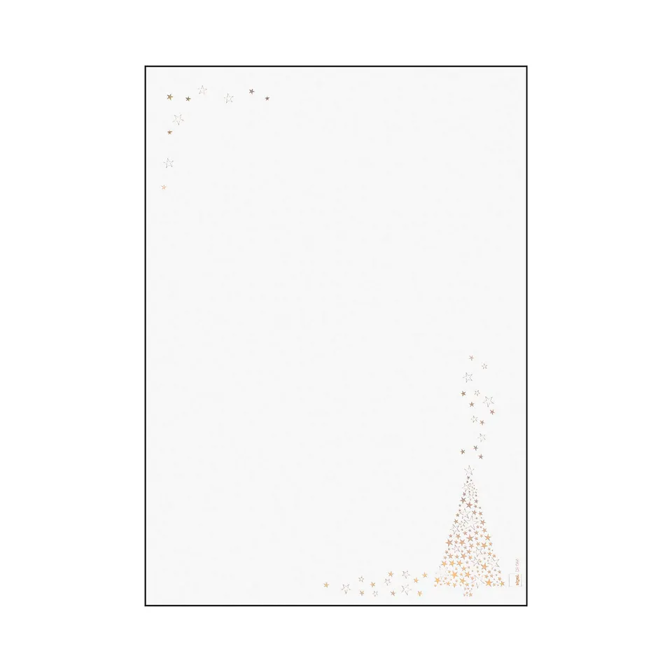 sigel-weihnachtsbriefpapier-golden-tree-a4-100-blatt-mit-goldpr-gung image 1