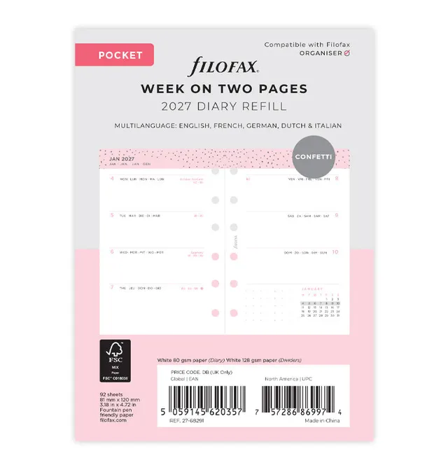 filofax-confetti-kalendereinlage-1-woche-2-seiten-pocket-2027 image 1