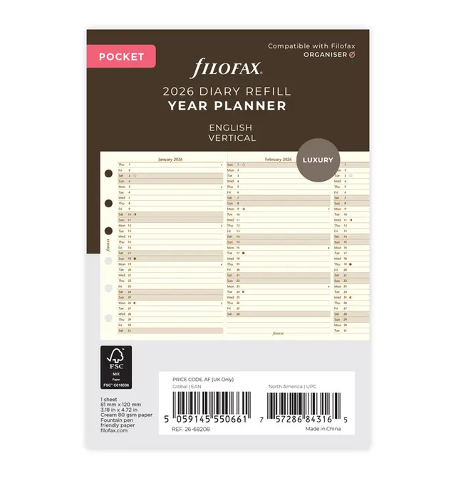 filofax-jahresplaner-cotton-cream-pocket-2026-leporello-zum-ausklappen image 1