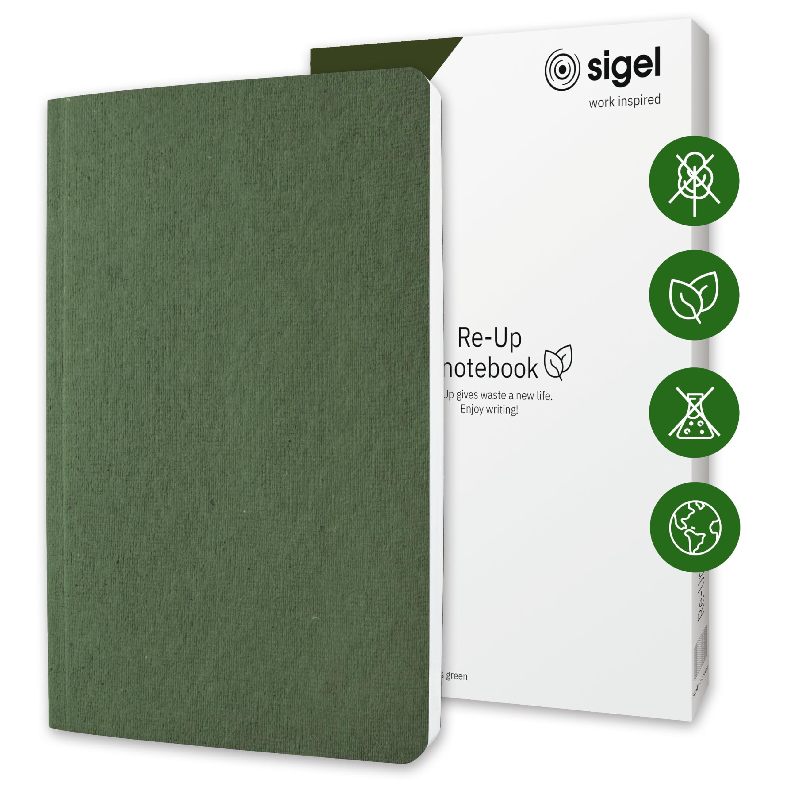 sigel-re-up-ru205-veganes-notizbuch-a5-liniert-aus-teebl-ttern-und-baumwollreste image 1