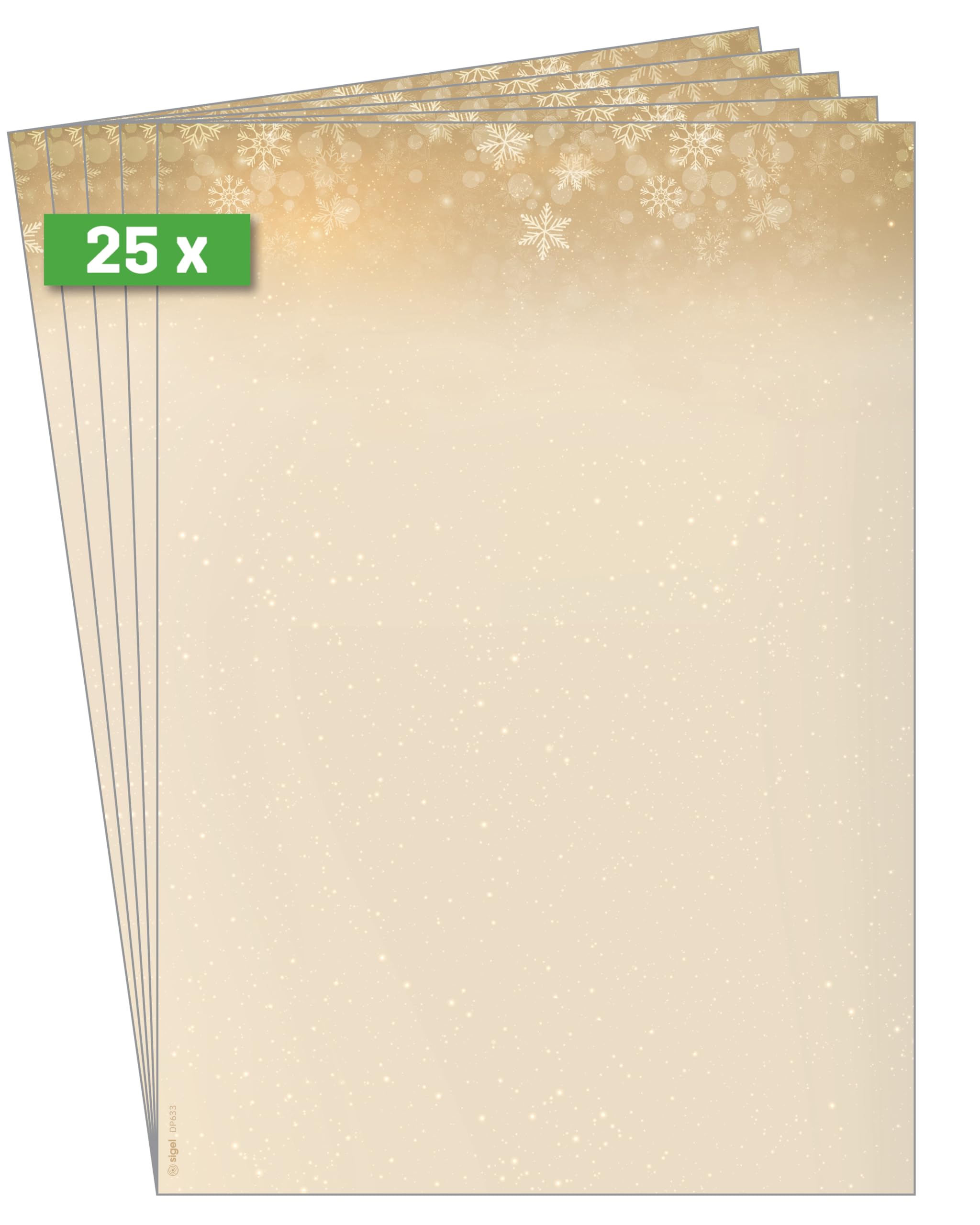 sigel-weihnachtsbriefpapier-golden-christmas-night-a4-25-blatt image 2