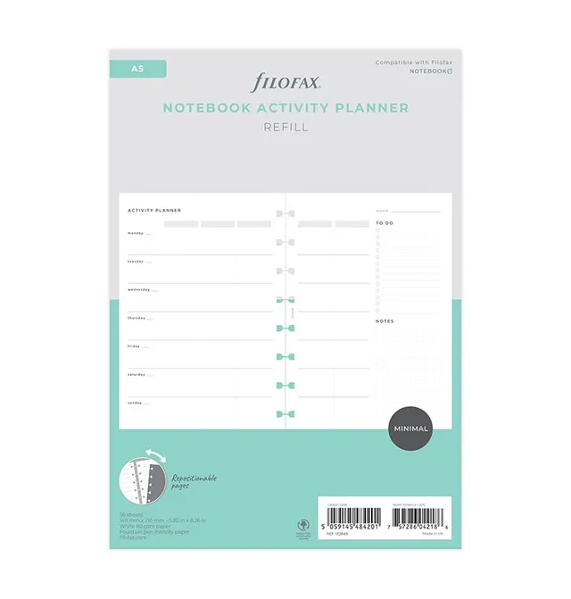 filofax-activity-planner-notebook-refill-a5-minimal image 1